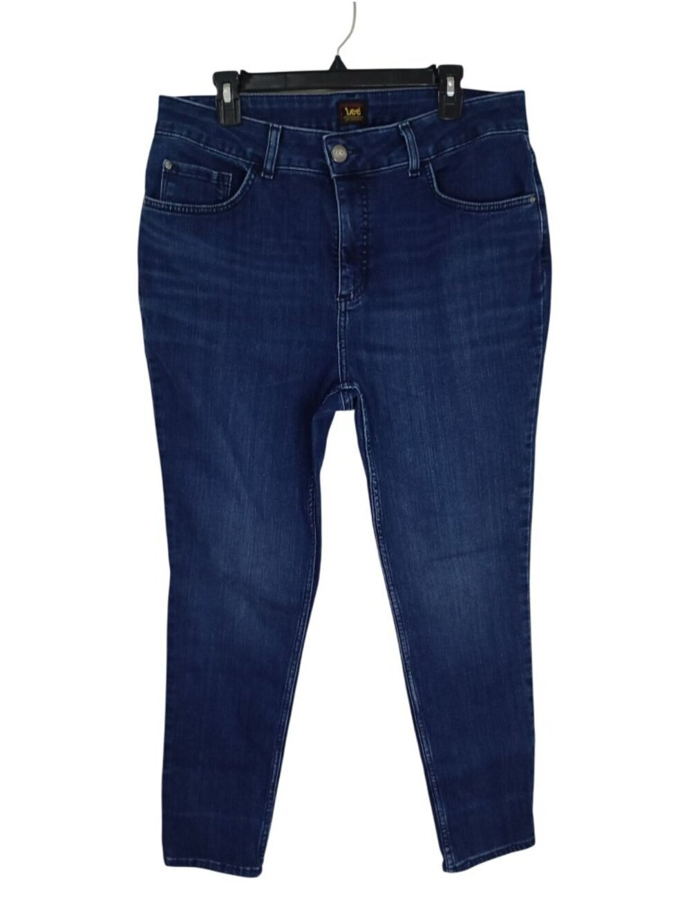 Lee Womens Dark Wash Denim Jeans Size 18W Cotton Blend Stretch Fabric